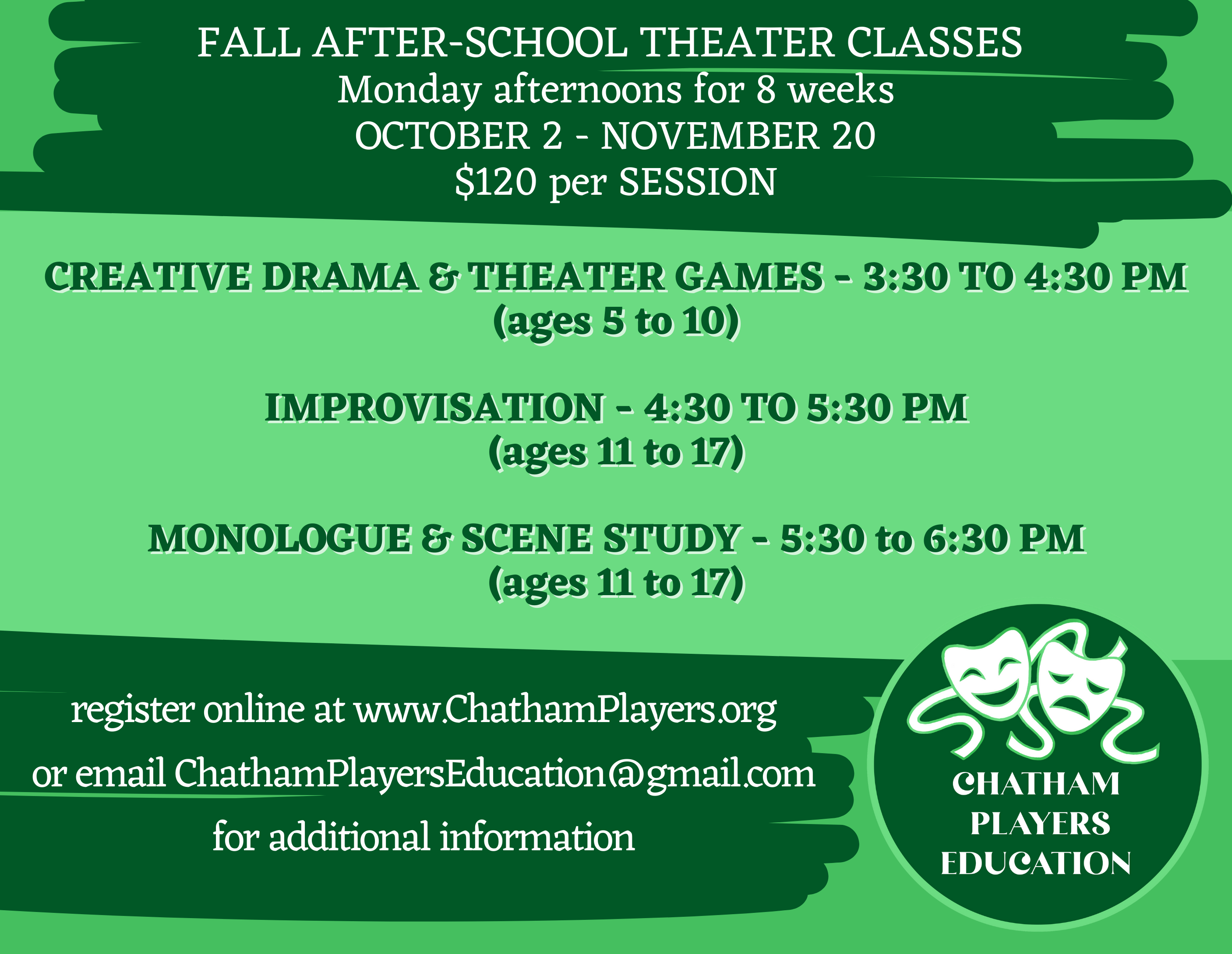 FALL 2023 After School Theater Classes Chatham Players